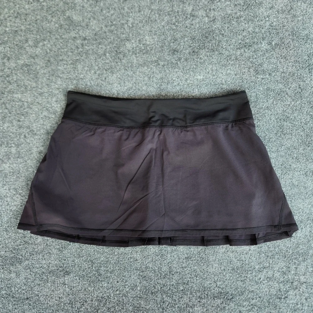 Lululemon Run Pace Setter Skirt Skort Black Pleated Athletic Golf Tennis Size 10
